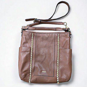 Coach Saddle Brown Park‎ Pyramid Studded Hobo Purse